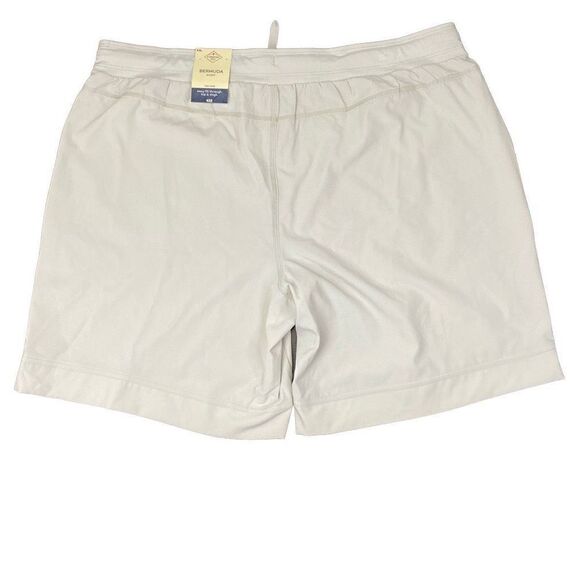 NWT Men’s Bermuda Short XXL Mid Rise Easy Fit Beige Moonbeam Elastic Tie Waist - Picture 2 of 4